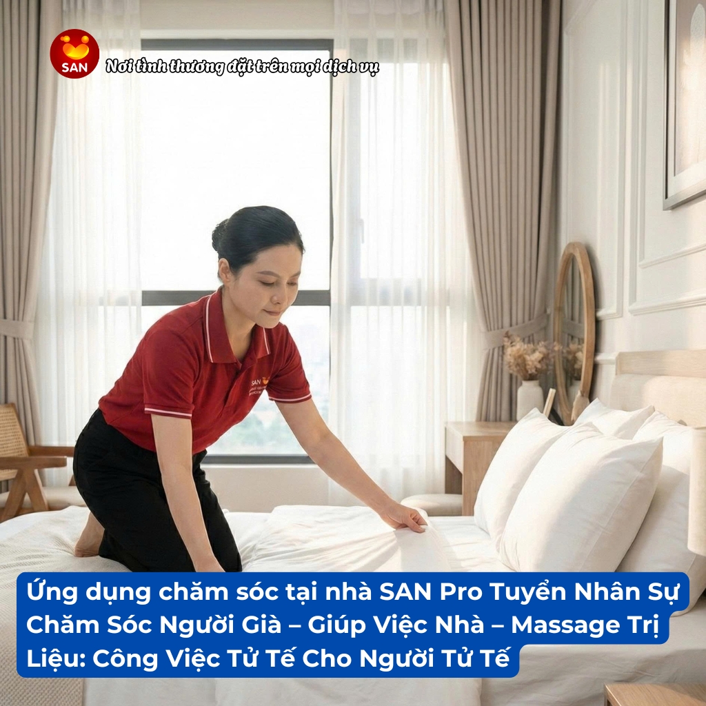 tuyển dụng chăm sóc tại nhà, việc làm không bằng cấp TPHCM, chăm sóc người già, chăm sóc người bệnh, giúp việc nhà, massage trị liệu